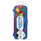 Giotto waterverf, doos met 12 napjes en 1 penseel