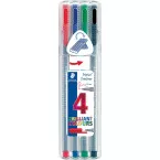 Staedtler Triplus Fineliner Assorted Colors Set of 4 in Stand-Up Case