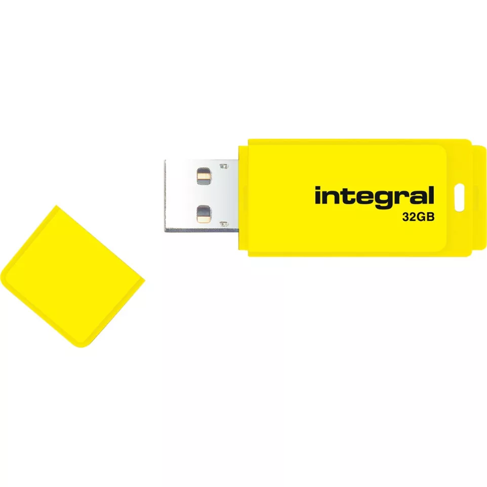 Integral Neon clé USB 2.0, 32 Go, jaune