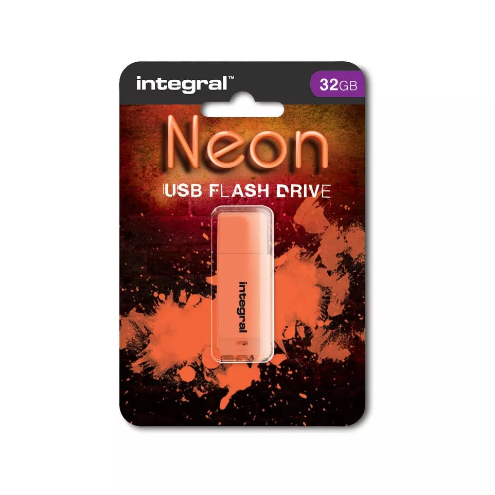 Integral Neon clé USB 2.0, 32 Go, orange