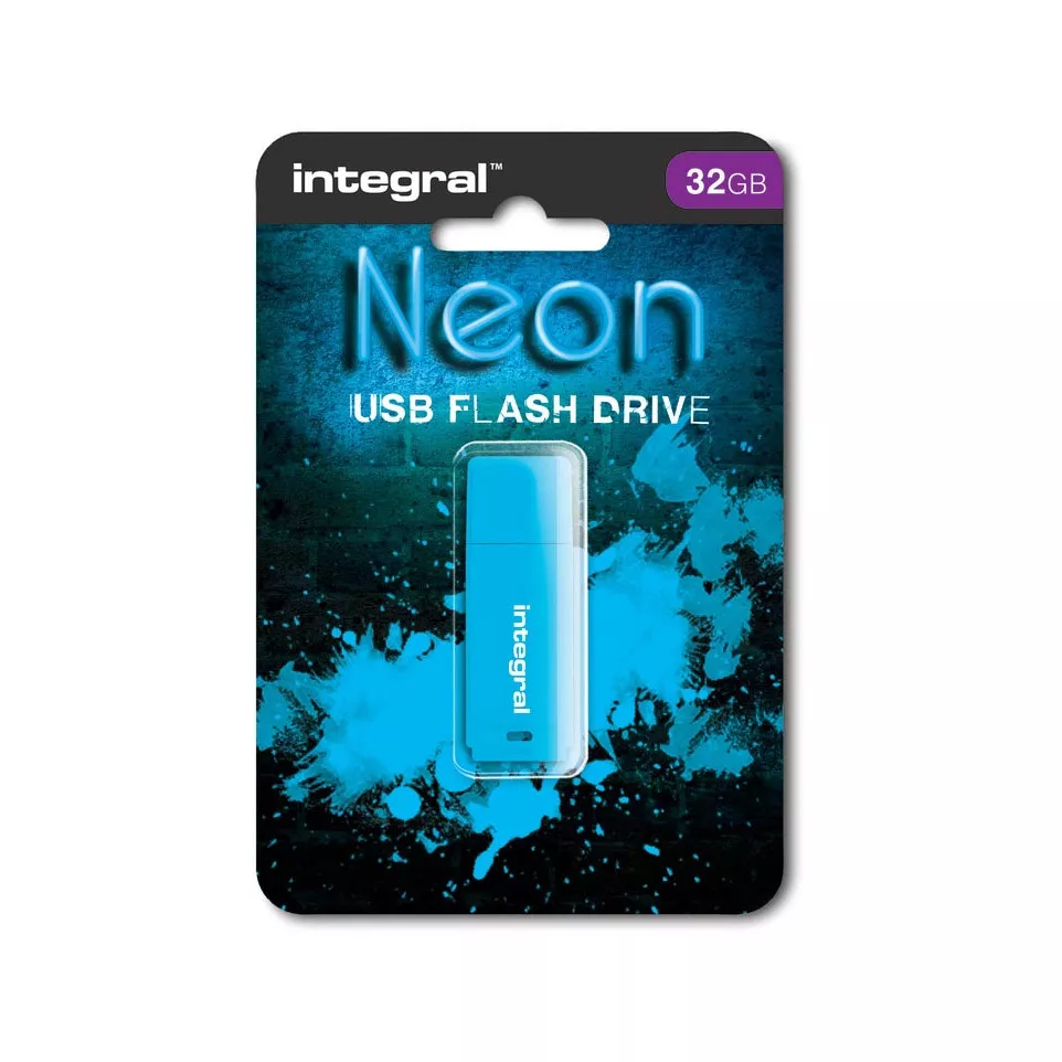 Integral Neon clé USB 2.0, 32 Go, bleu