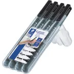 Staedtler Lumocolor 319 Permanent Marker Assorted Line Widths Black 4 Pack