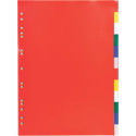 Exacompta intercalaires pour ft A4, en PP 12/100e, 12 onglets, couleurs assorties