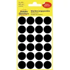Avery Etiquettes ronds diamètre 18 mm, noir, 96 pièces