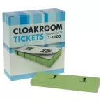 Numbered Cloakroom Ticket Books, 1 to 1000, Green