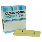 Numbered Cloakroom Ticket Books 1 to 1000 Yellow