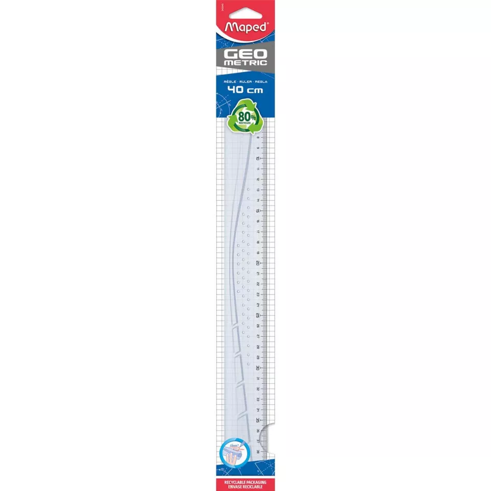 Maped lat Geometric 40 cm, transparant