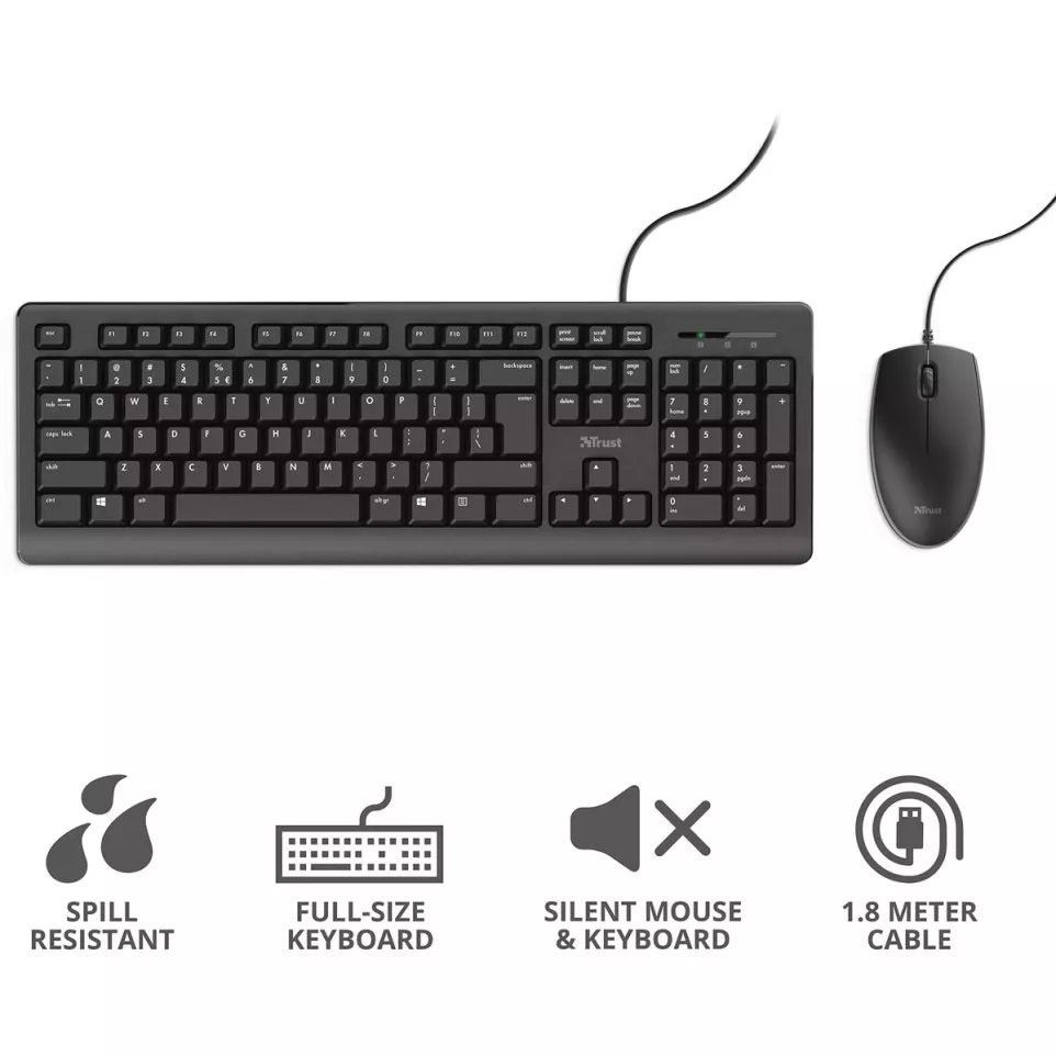 Trust Primo clavier et souris, azerty