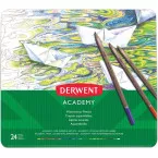 Derwent Academy Watercolour Pencil Set Metal Tin 24 Assorted Colors