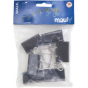 MAUL papierklem foldback 25mm blister 12 zwart