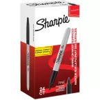 Sharpie Permanent Marker Fine Tip Value Pack 24 Count (20 + 4 Free) Black