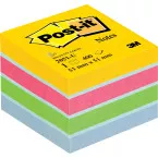 Post-it Notes mini cube, 400 feuilles, ft 51 x 51 mm, couleurs assorties
