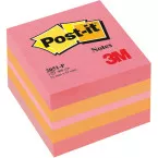 Post-it Notes mini cube, 400 feuilles, ft 51 x 51 mm, rose