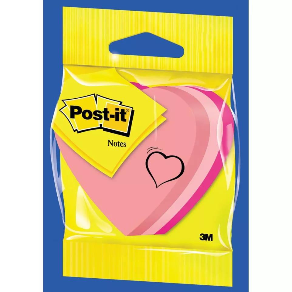 Post-it Notes mini hart, 3 kleuren,...
