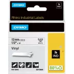 Dymo RHINO ruban vinyl 12 mm, noir sur blanc
