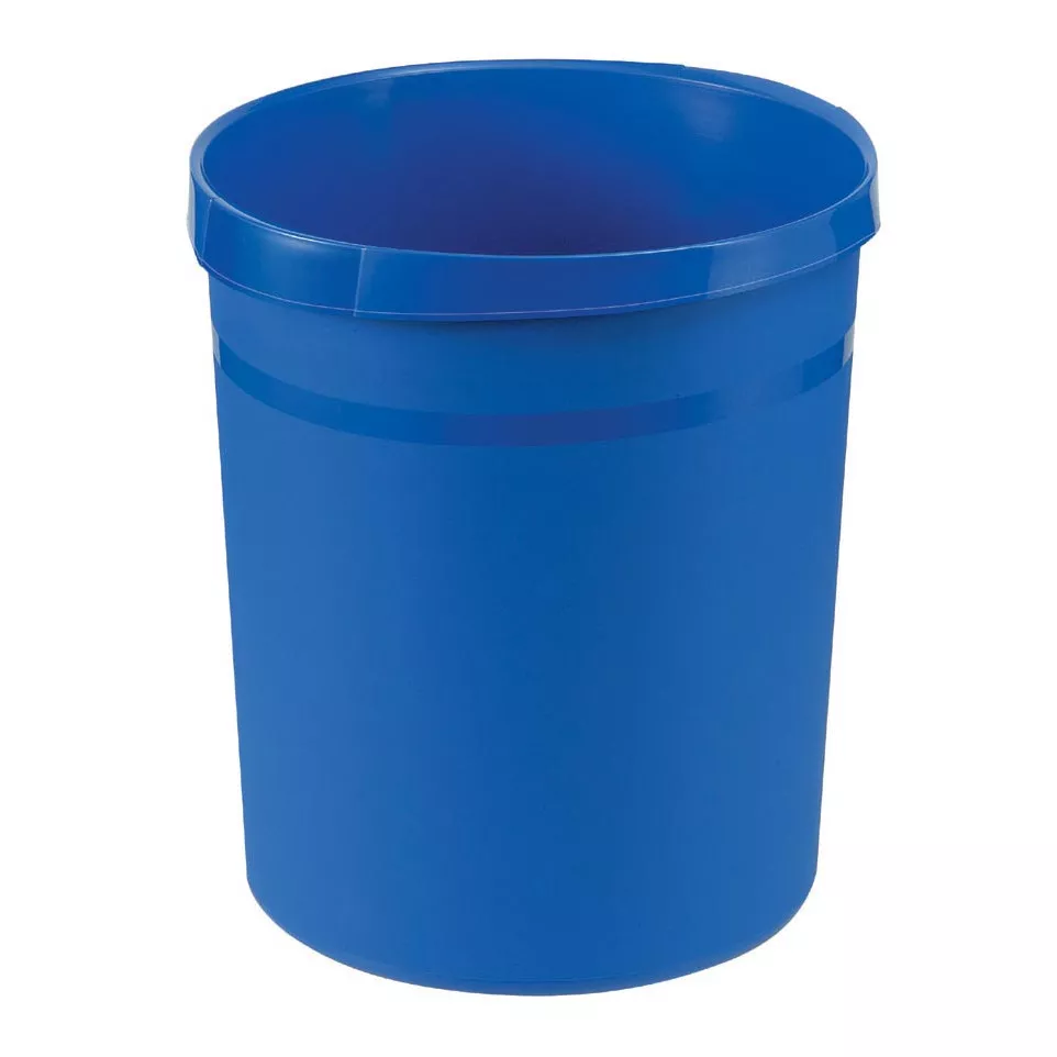 Han corbeille à papier bleu