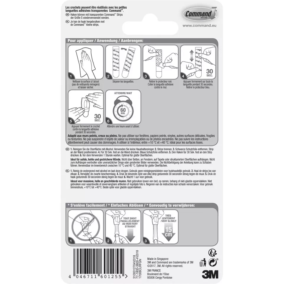 Command Small Transparent Hooks 225g...