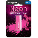 Integral Neon USB 2.0 stick, 16 GB, roze