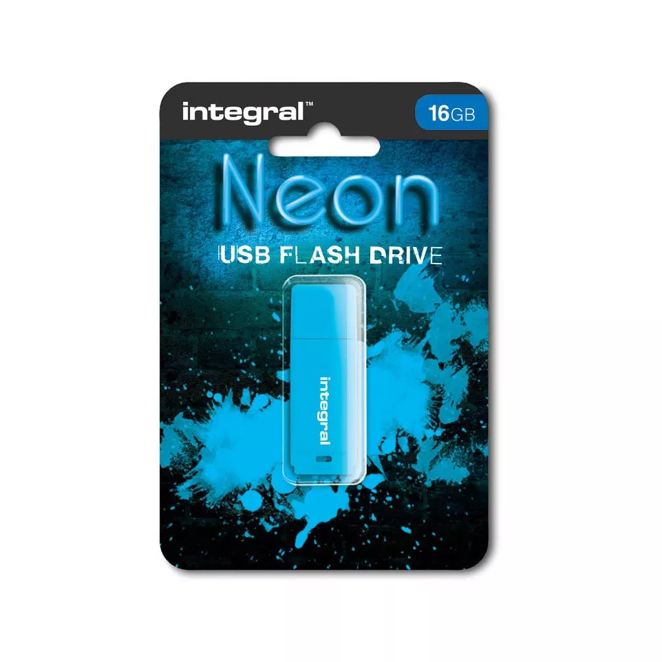 Integral Neon clé USB 2.0, 16 Go, bleu