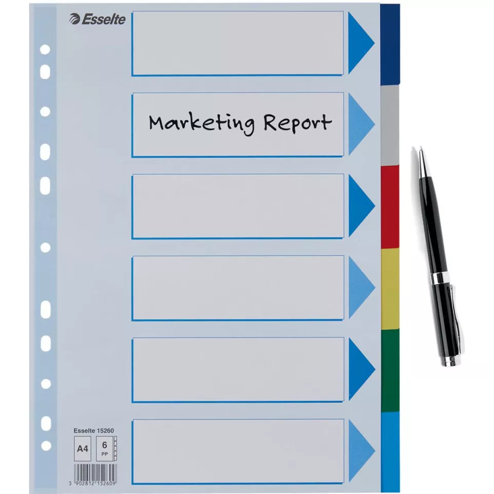 Esselte tabbladen 6 tabs