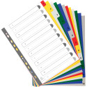 Exacompta intercalaires numérique pour ft A4, en PP 12/100e, 12 onglets en couleurs, index, blanc