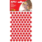 APLI Kids Stickers, Circle Diameter 10.5 mm, Pack of 528 Pieces, Red