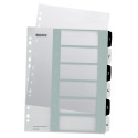 Leitz WOW Printable Dividers, 6 Tabs, Black and White