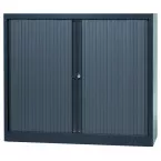 Bisley roldeurkast, ft 103 x 120 x 43 cm (h x b x d), 2 legborden, antraciet