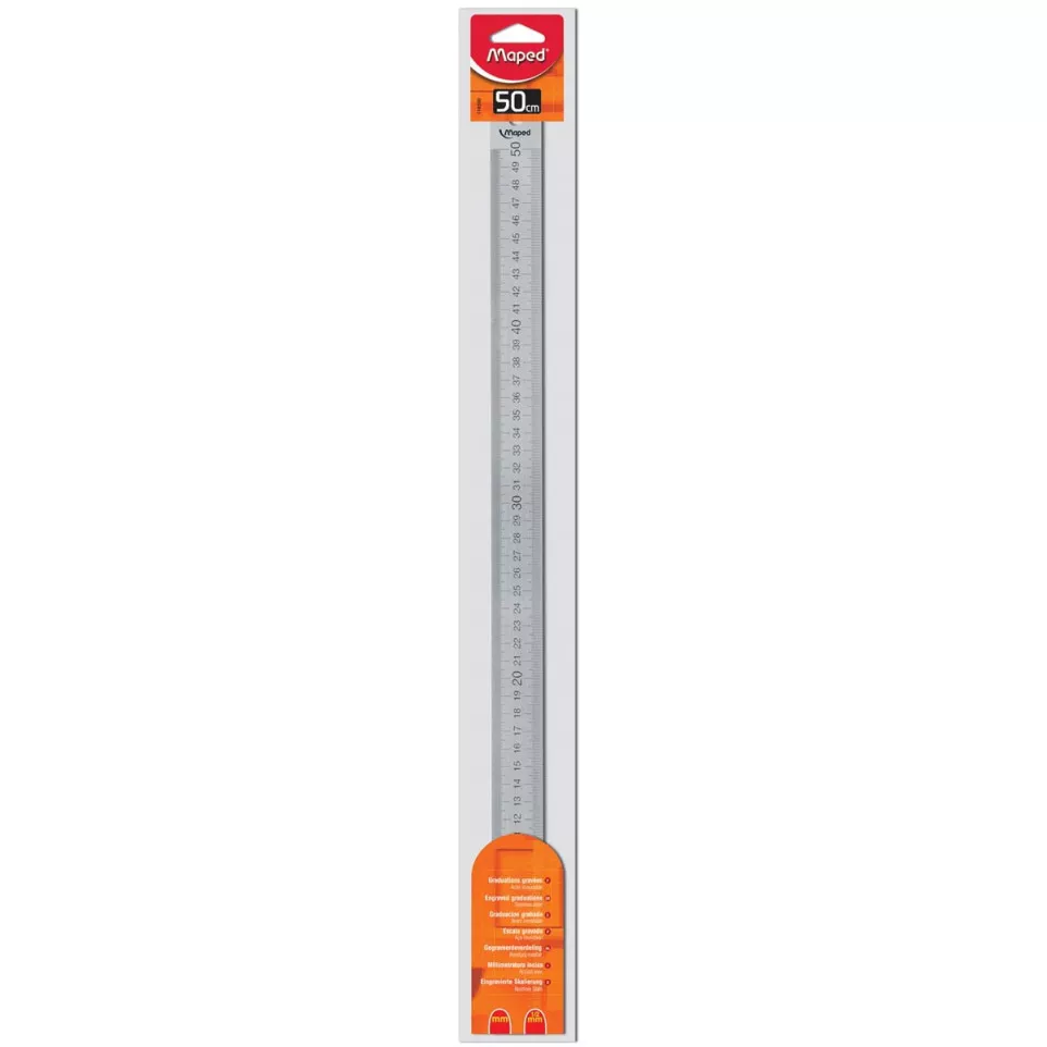 Maped lat uit roestvrij staal 50 cm