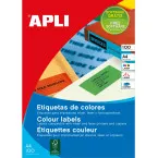 Apli Colored Labels Sheet 210 x 297 mm (W x H), Green, Pack of 100, 1 Label per Sheet