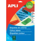 Apli Colored Labels Sheet 210 x 297 mm (W x H), Yellow, 100 Pieces, 1 Label per Sheet