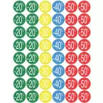 Agipa Discount Labels -20% to -50%, Assorted Colors