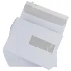 Gallery enveloppen ft 156 x 220 mm, venster rechts, stripsluiting, binnenzijde grijs, 500 stuks