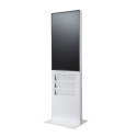 Digitale Smart Line Totem Rack 6 x A4 Met 43" Samsung Scherm Met Touchscreen Wit