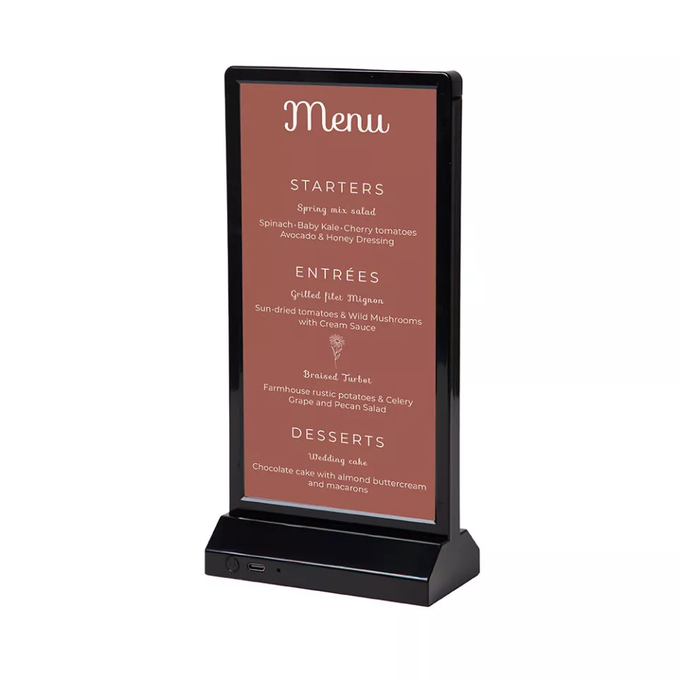 LED T Stand - A4 1/3 Portrait Black