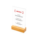 Support de menu en bois en T Format A6 Portrait