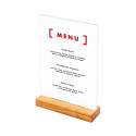 Support de menu en bois en T Format A4 Portrait