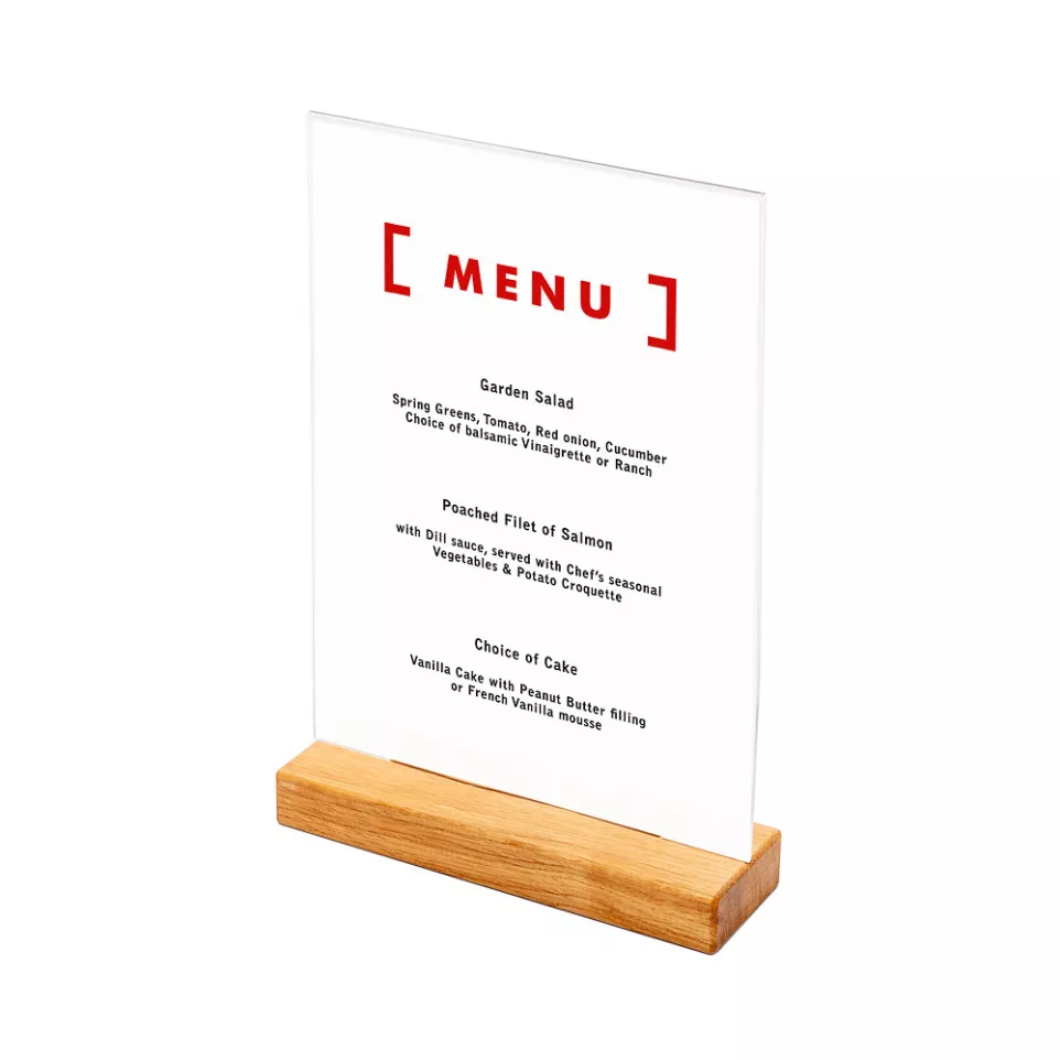 Wooden T Stand Menu Holder Portrait A4