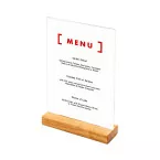 Support de menu en bois en T Format A4 Portrait