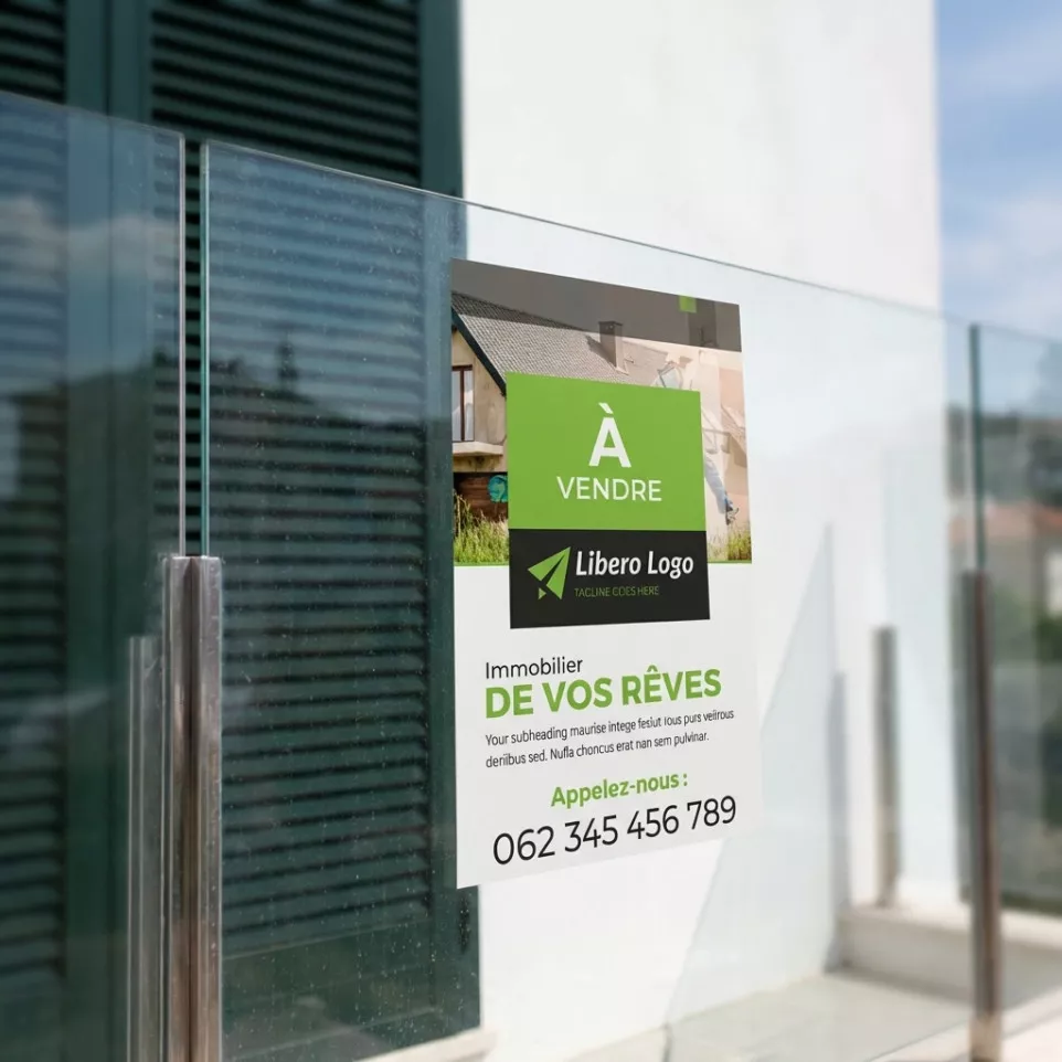 Affiche immobilière adhésive