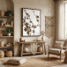 Wanddecoratie Textiel SET A2 Japanse Bloesem Donkerbruin