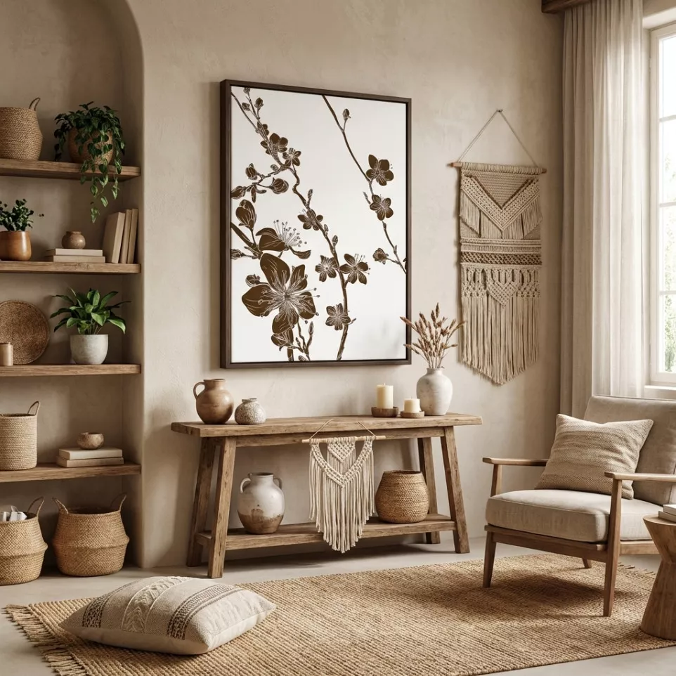 Wanddecoratie Textiel SET A2 Japanse...