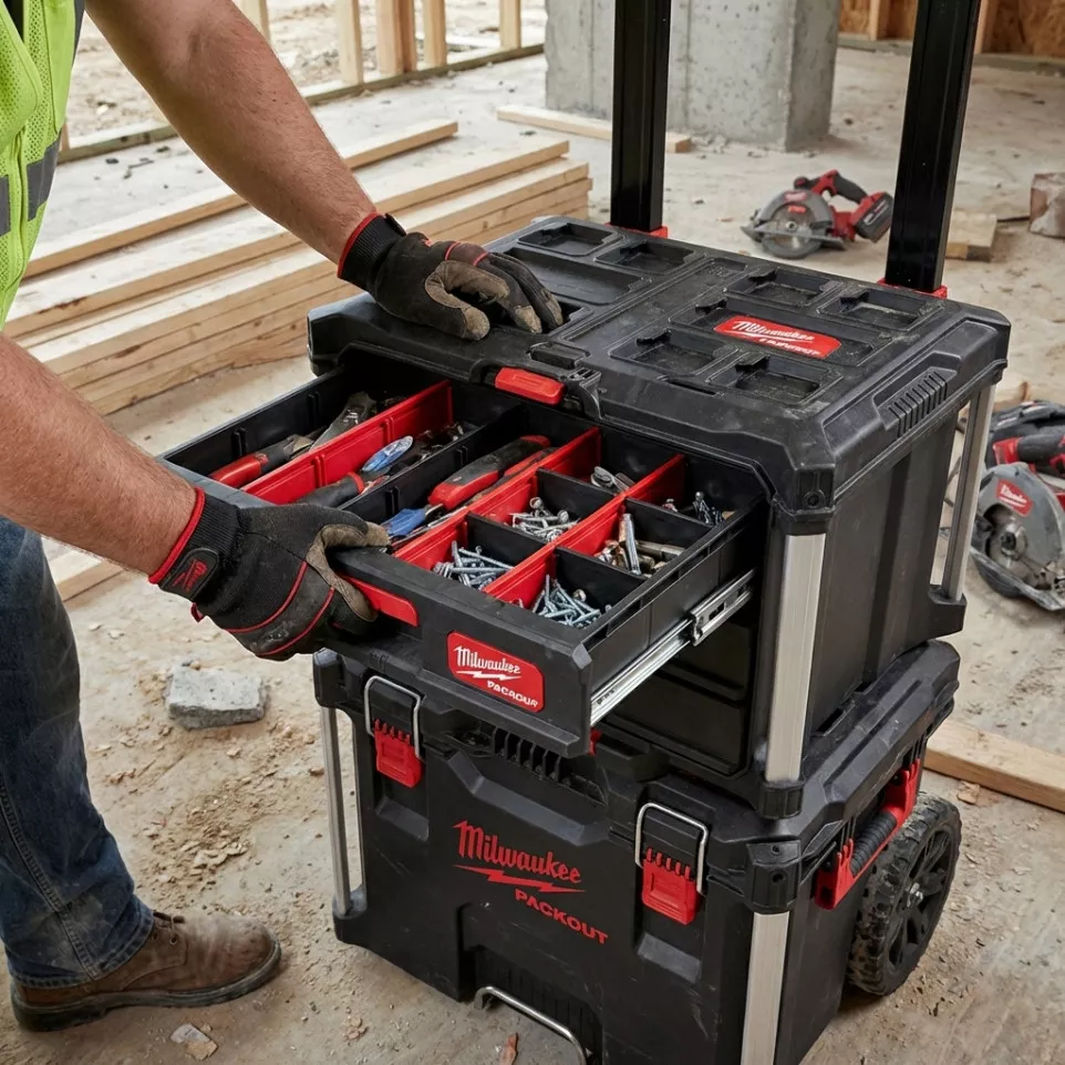 MILWAUKEE koffer Packout met 4 laden...