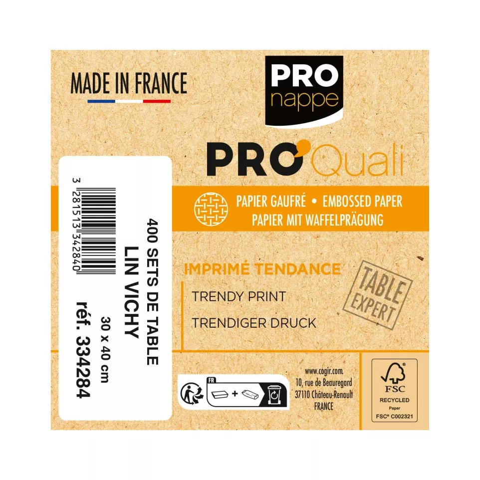 Barquette de 400 sets de table papier...