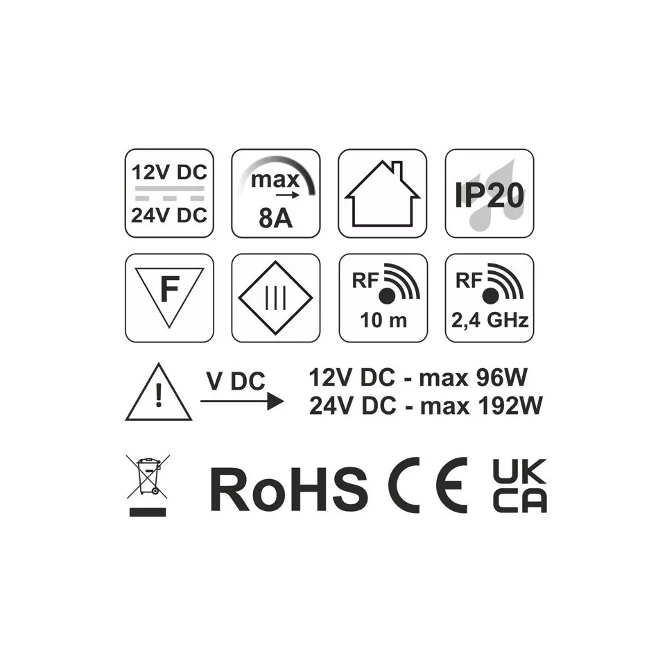 Interrupteur tactile OVNI RF blanc / pce