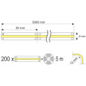 LED COB SOFT 5mx8mm 12V bl.fr. 6000K 6,4W/m-700 lm/m IP20 / 5m