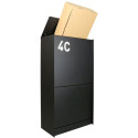 Bt.Dropbox Med.BACK  Lg.537xProf.270xHt.985mm Noir Mat Tex / pce