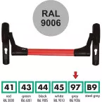 Cisa Fast Push paniekstang, grijs, voor inbouwslot met 92 mm cilinder as-afstand (zonder ovale stang) / pce
