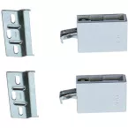 Set of 2 white brackets and zinc-plated hooks for cabinet suspension max. 65kg / pc