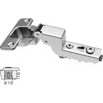 Charnière Stylish 110° nickelée à montage rapide Flash (Ø10x10mm), avec amortissement et avec fermeture automatique, pour porte 